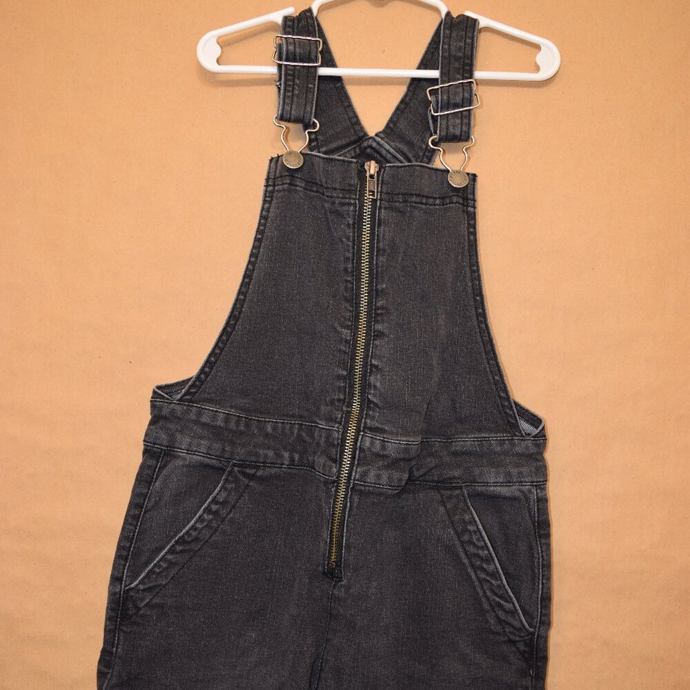 Art Class Girls Black Denim Overalls – Size M (7/8)